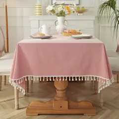 PUREPOWER - Mantel Nórdico Rosa con Flecos 140x180cm