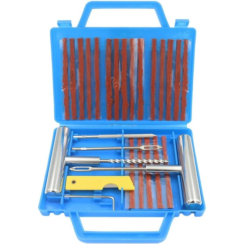 GENERICO - Kit 27 Piezas Reparación Pinchazos Neumático Emergencia Auto