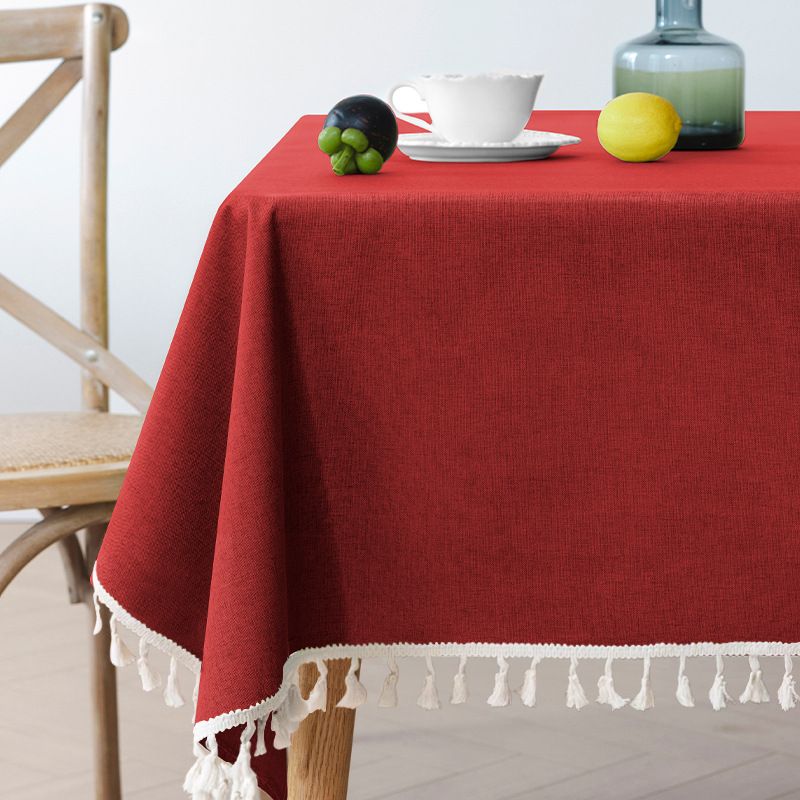 PUREPOWER - Mantel Nórdico Borgoña con Flecos 140x180cm