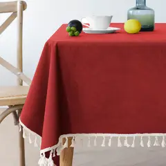 PUREPOWER - Mantel Nórdico Borgoña con Flecos 140x180cm