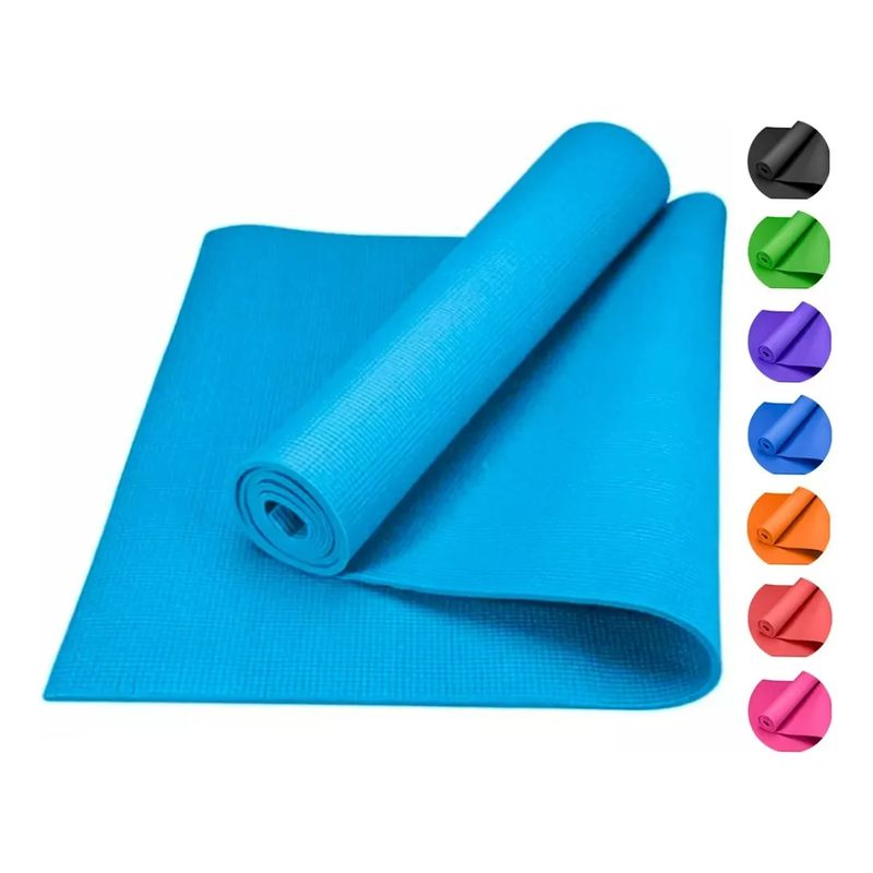 LISM - Colchoneta Mat Yoga Pvc 4mm Pilates Alfombra Ejercicio Bolsa