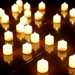 KUANGYE - Pack 24 Velas A Pila De Led Con Efecto Llama