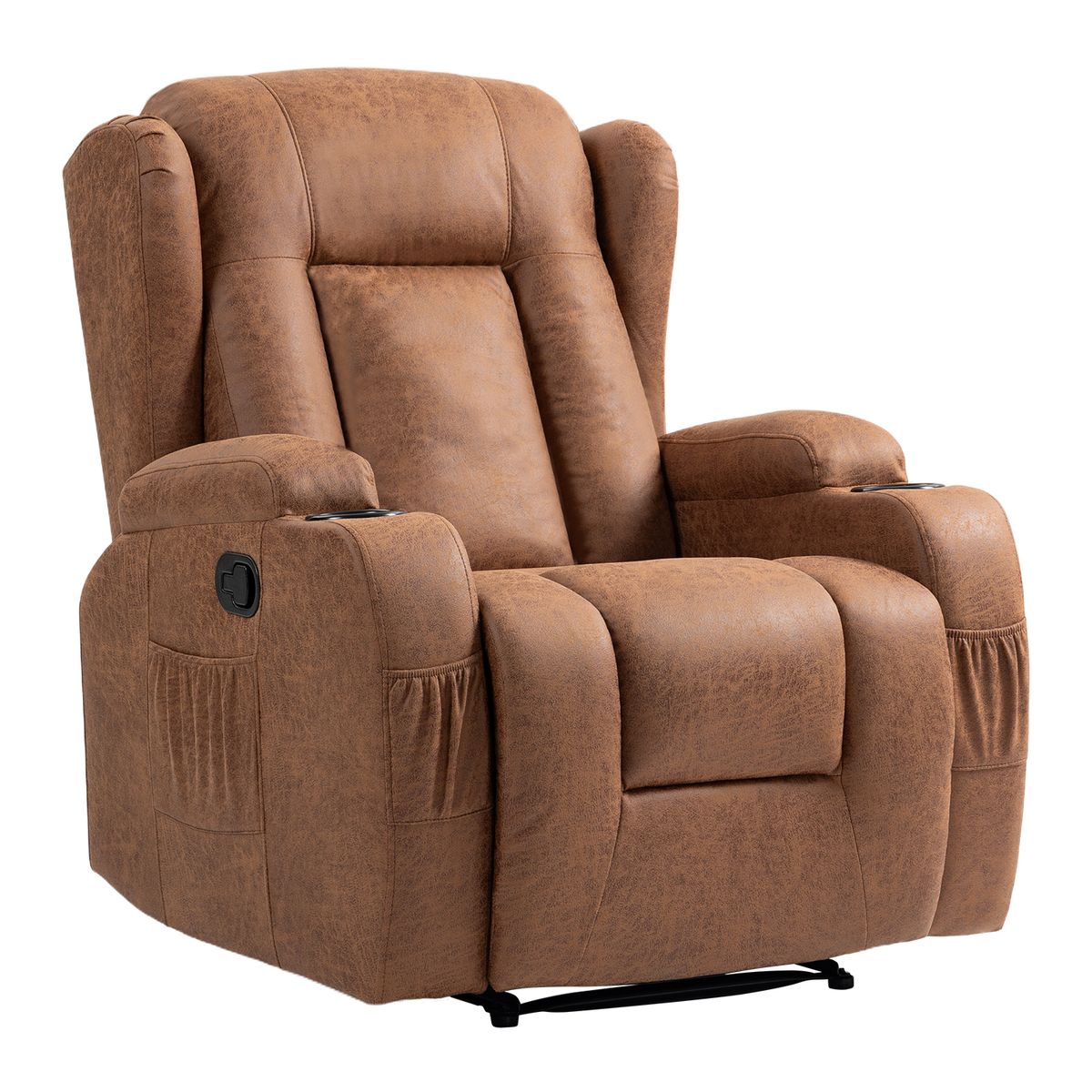 ELEMENT DESIGN - Berger Reclinable Nicasia con Portavasos Tela Marrón