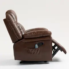 ELEMENT DESIGN - Berger Reclinable Freddo de Cuero PU con Masaje y Calefacción Marrón