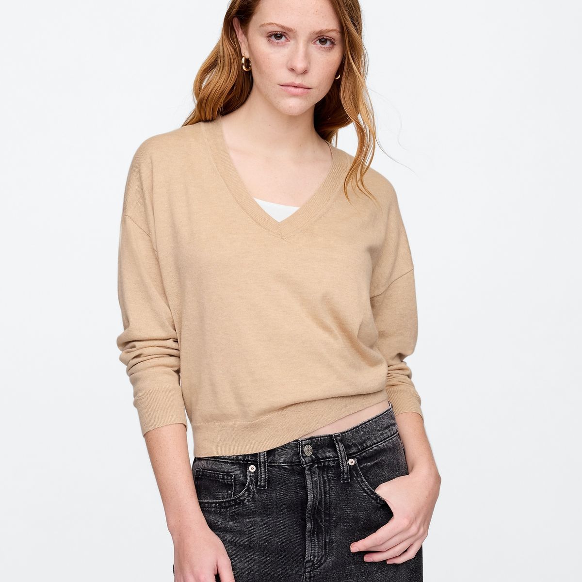 GAP - Sweater Mujer Lightweight Cashsoft Beige Gap
