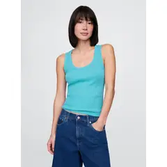 GAP - Polera Mujer Scoop Sin Manga Azul