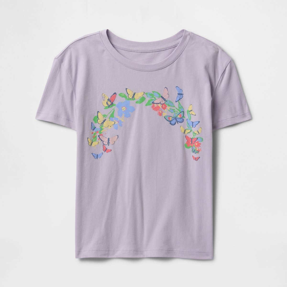 GAP - Polera Niña Gráfica Manga Corta Lila Gap