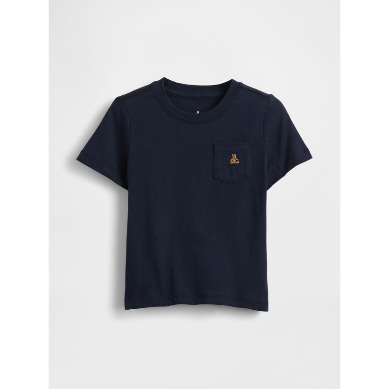 GAP - Polera Toddler Niño Básica Manga Corta Azul Gap