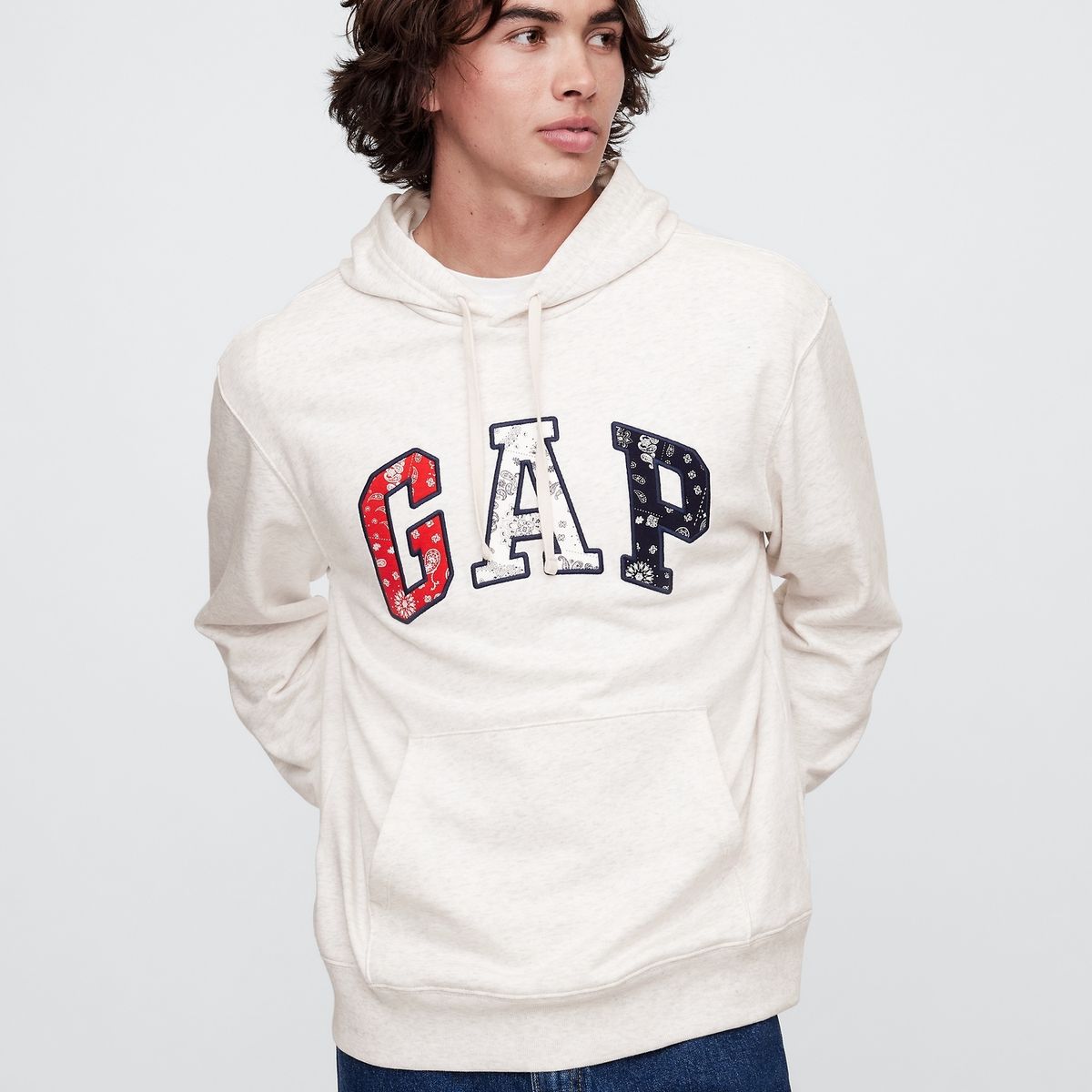 GAP - Polerón Hombre Gap Logo Heritage Sin Cierre Gris