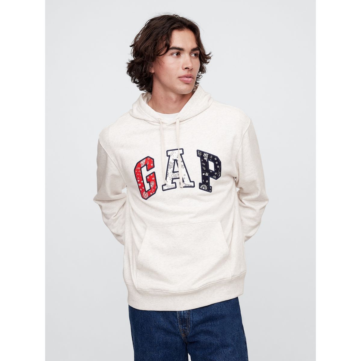 GAP - Polerón Hombre Gap Logo Heritage Sin Cierre Gris