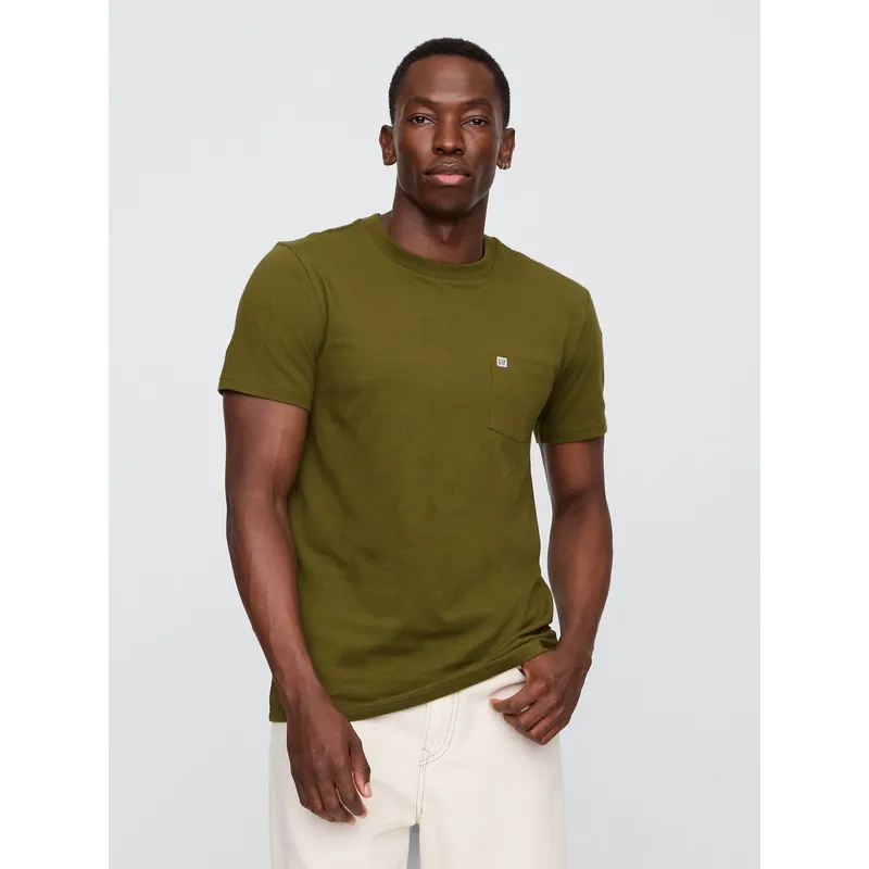 GAP - Polera Hombre Pocket Manga Corta Verde Gap