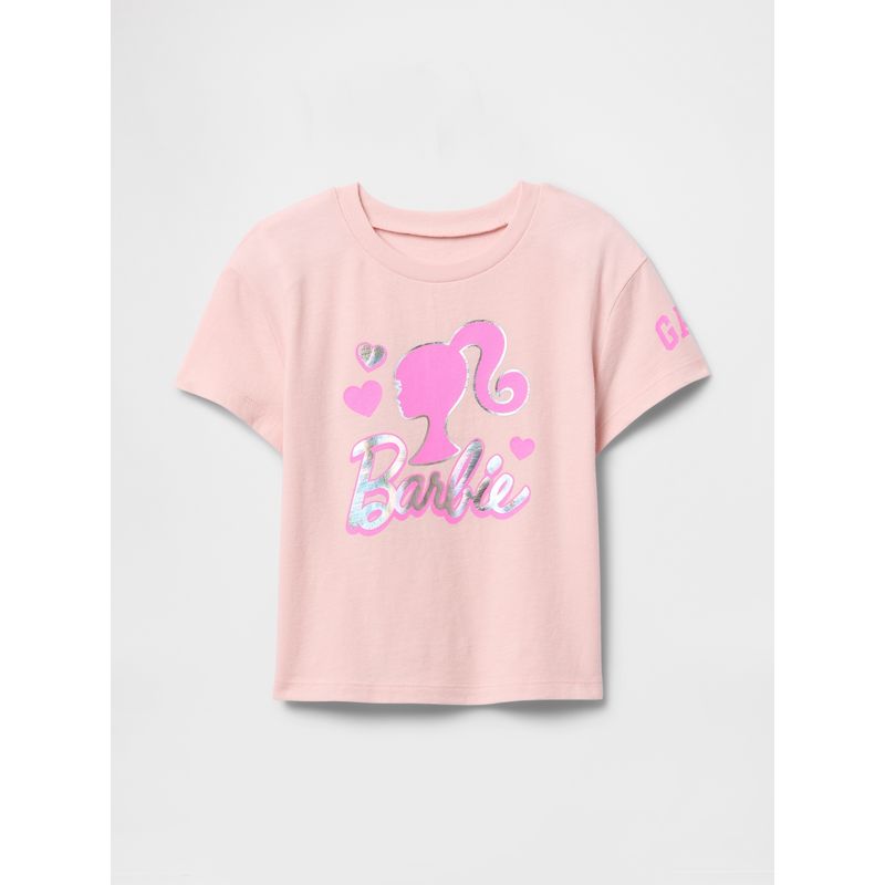 GAP - Polera Toddler Niña Barbie Manga Corta Rosado Gap