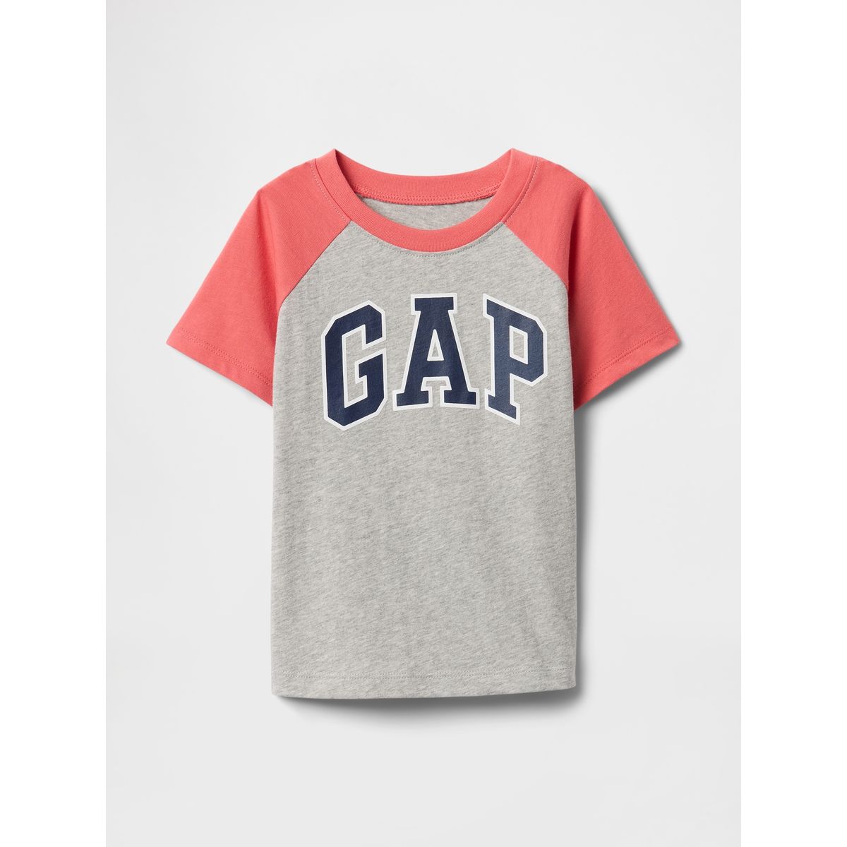 GAP - Polera Toddler Niño Gap Logo Raglan Manga Corta Gris