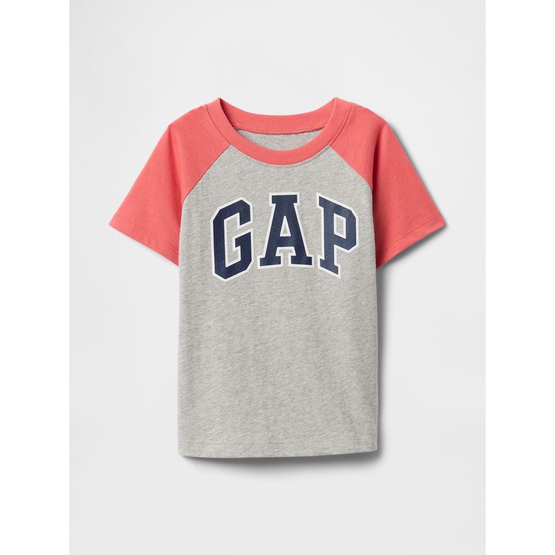 GAP - Polera Toddler Niño Logo Raglan Manga Corta Gris Gap