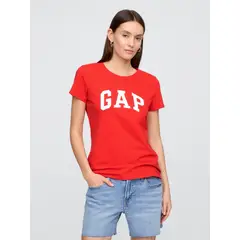 GAP - Polera Mujer Classic Logo Manga Corta Rojo