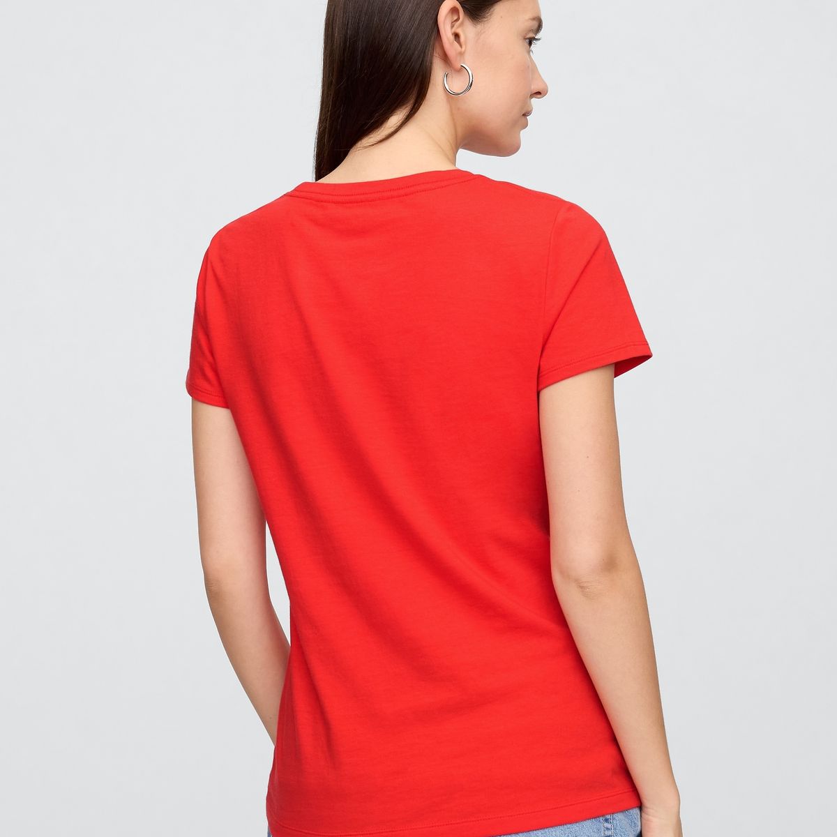 GAP - Polera Mujer Classic Logo Manga Corta Rojo Gap