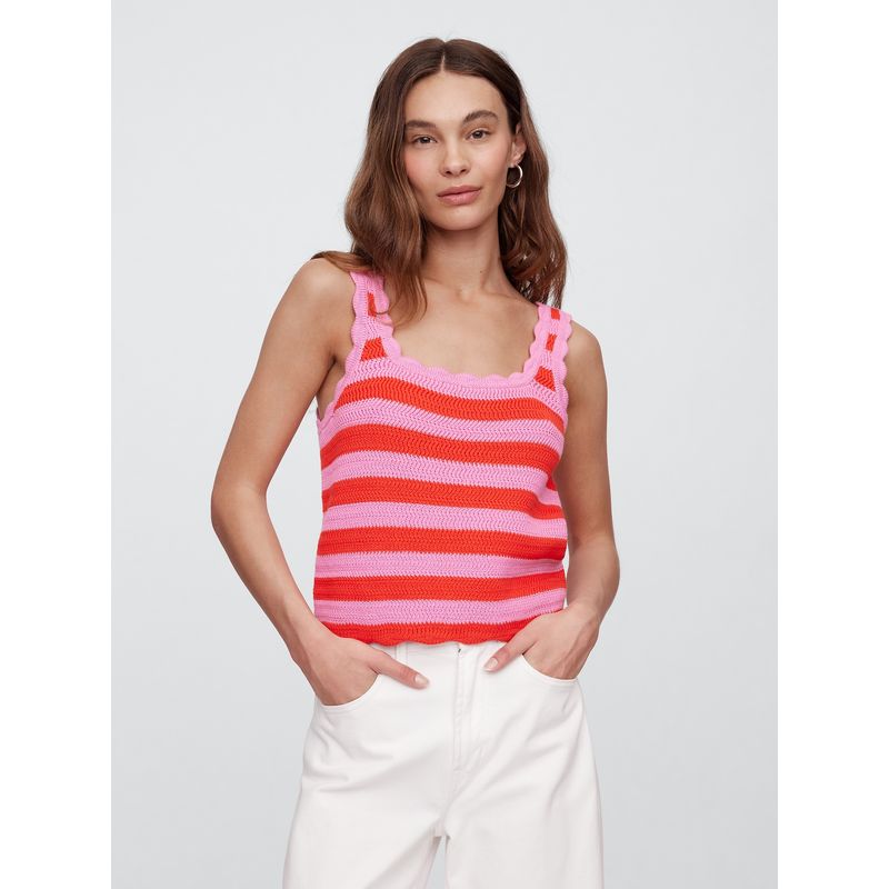 GAP - Polera Mujer Sweater Sin Manga Rosado Gap