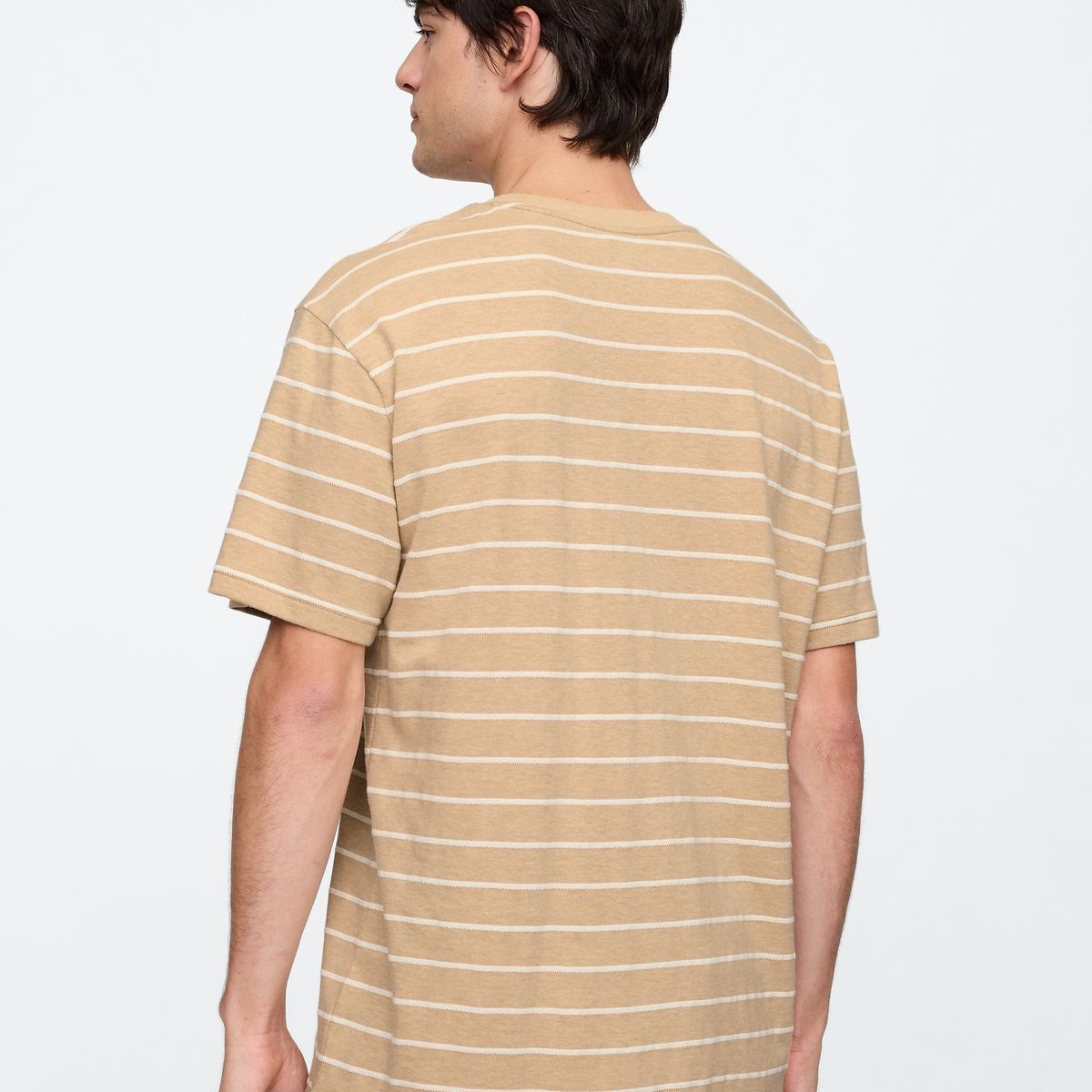 GAP - Polera Hombre Gap Pocket Striped Manga Corta Beige
