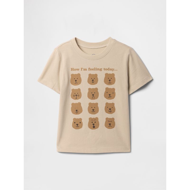 GAP - Polera Toddler Niño Logo Gráfica Manga Corta Beige Gap