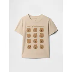 GAP - Polera Toddler Niño Logo Gráfica Manga Corta Beige