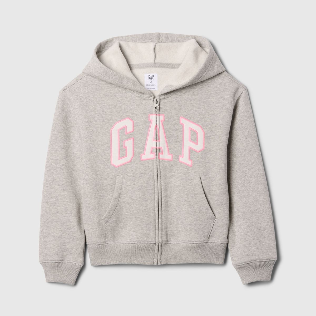 GAP - Polerón Niña Basic Heritage Con Cierre Gris Gap