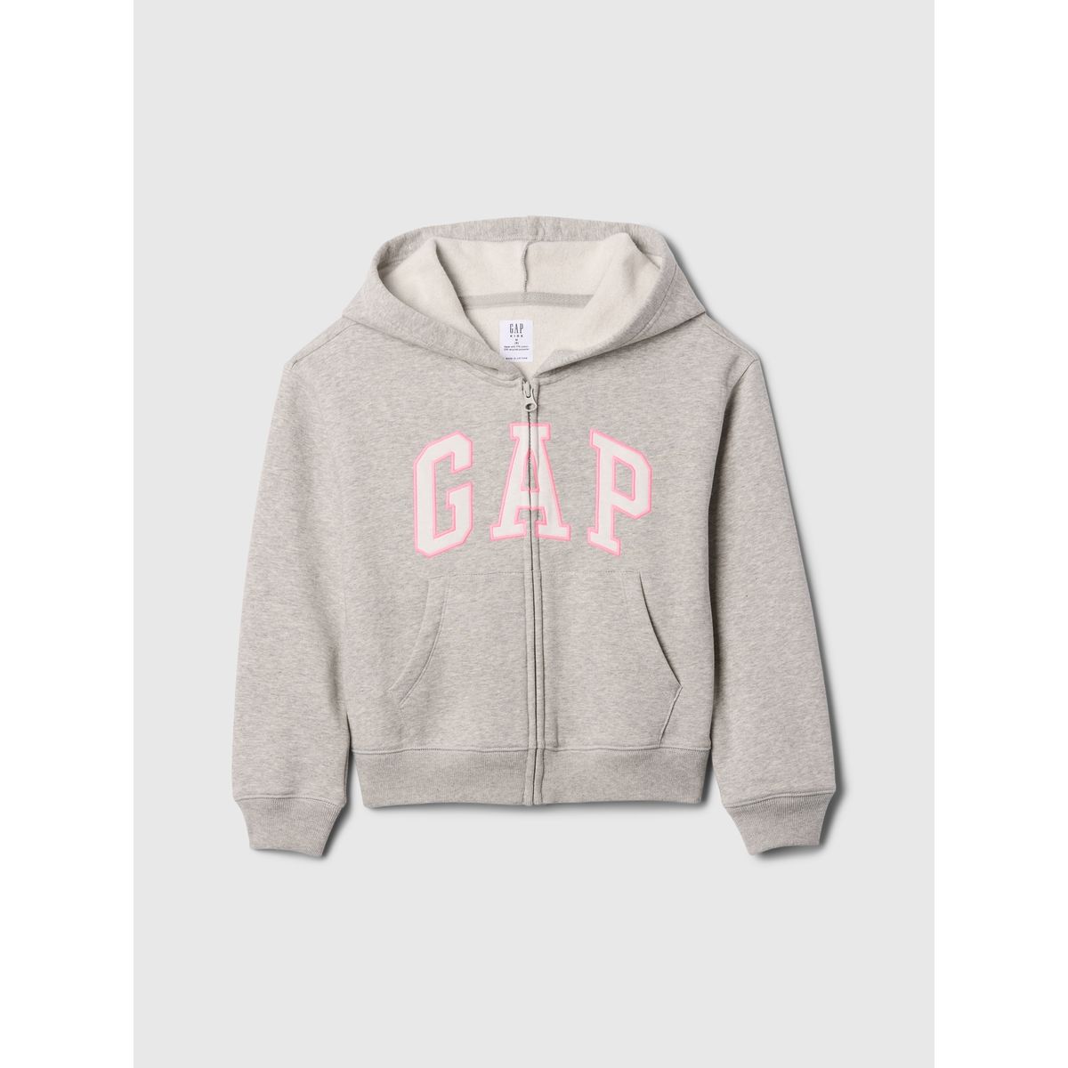 GAP - Polerón Niña Basic Heritage Con Cierre Gris Gap