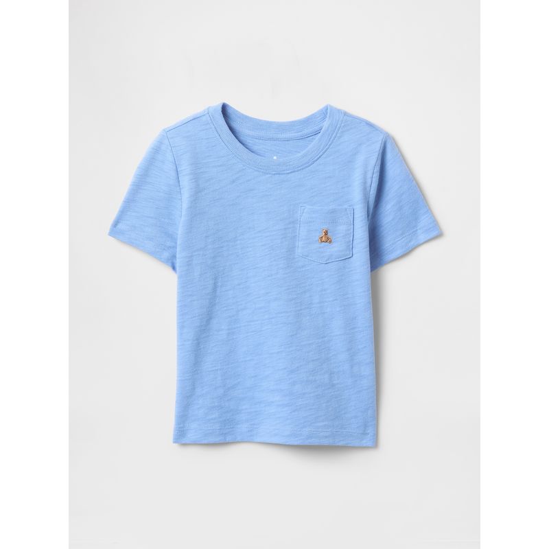 GAP - Polera Toddler Niño Brannan Pocket Manga Corta Azul Gap