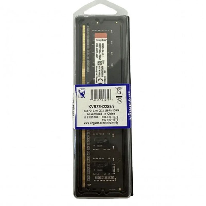 KINGSTON - Memoria Ram Kingston PC 8GB 3200Mhz DDR4 PC4-3200 KVR32N22S88