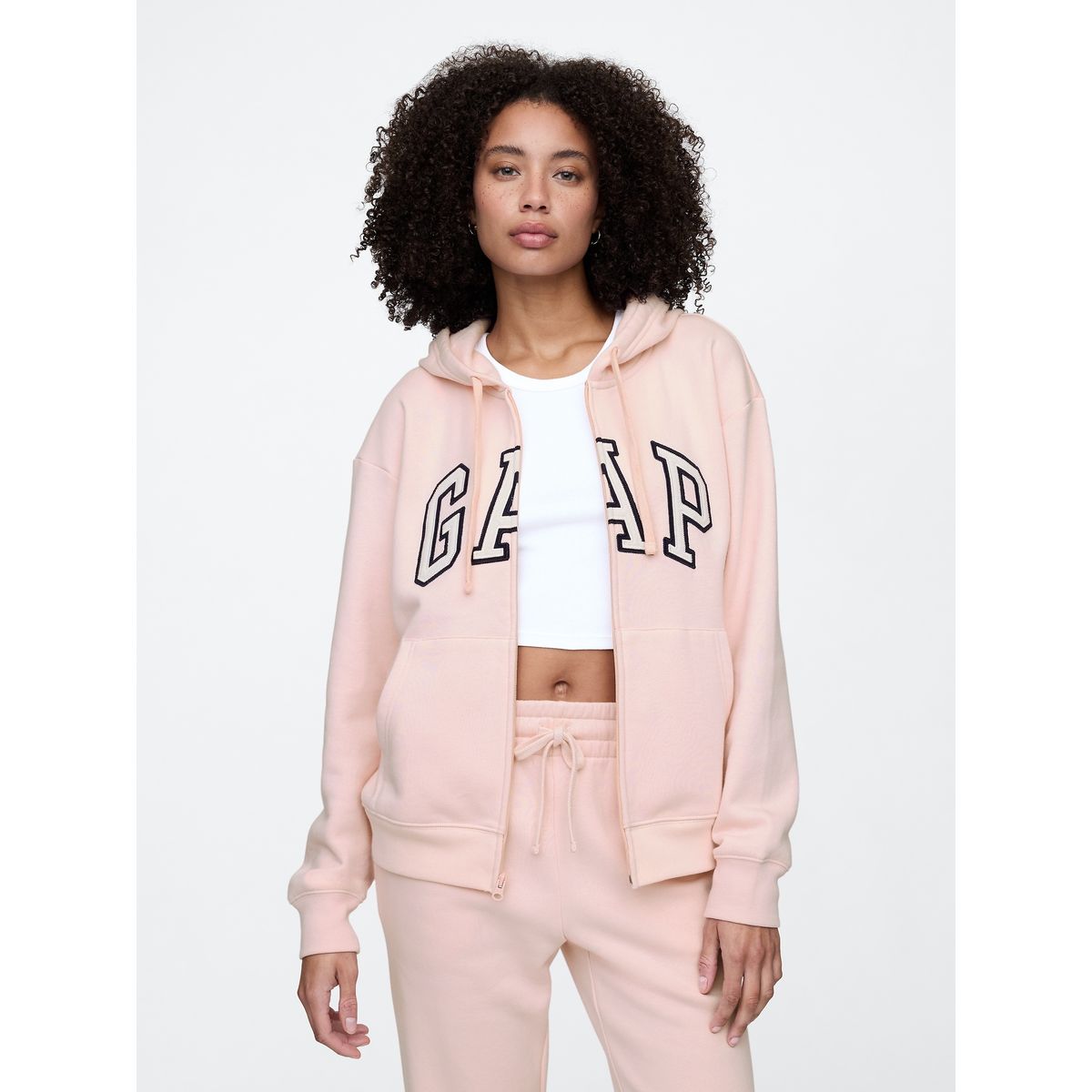 GAP - Polerón Mujer Logo V25 Con Cierre Rosado Gap