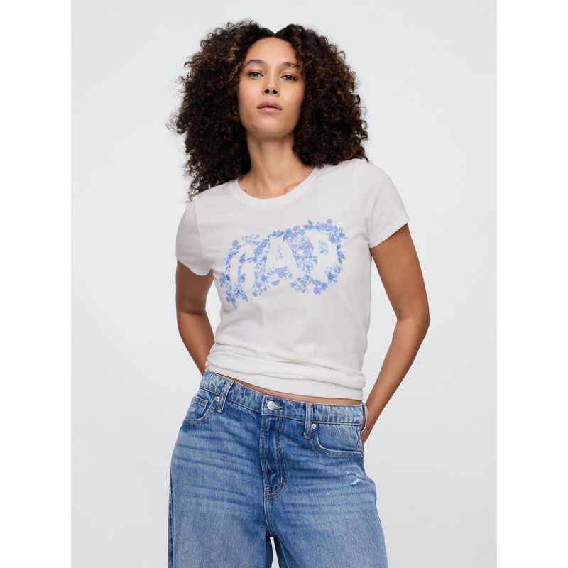 GAP - Polera Mujer Classic Manga Corta Blanco Gap