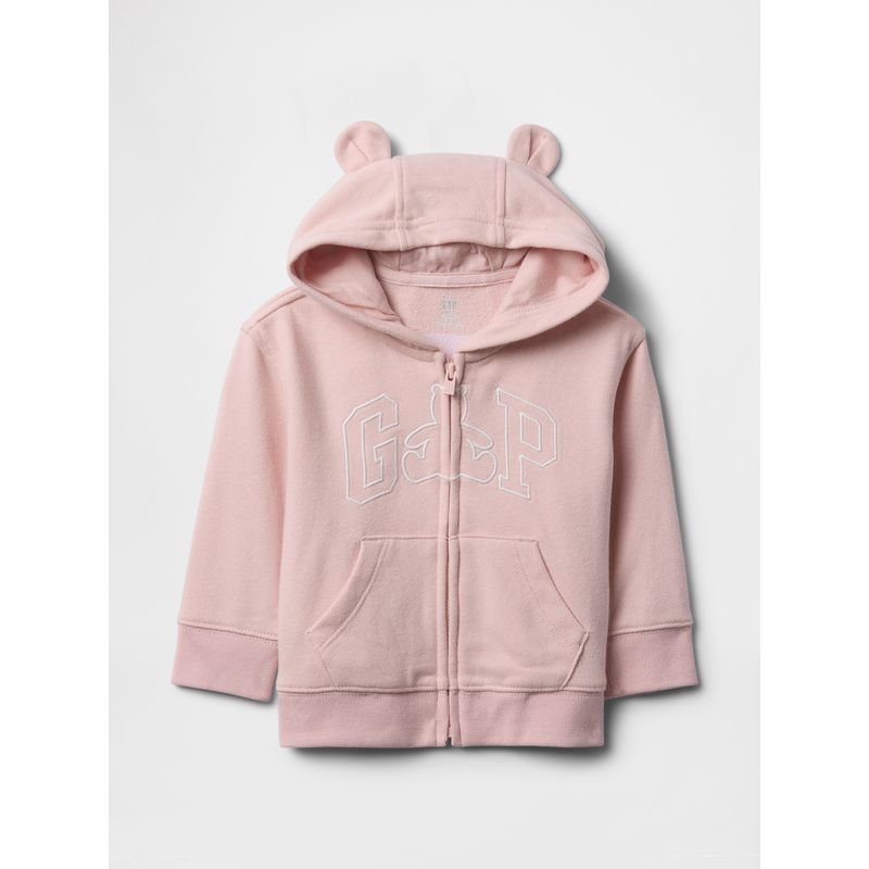 GAP - Polerón Bebe Niña Logo Bear Con Cierre Rosado Gap