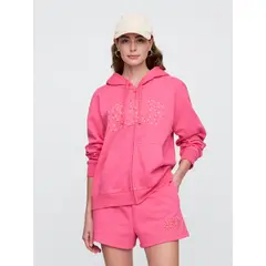 GAP - Polerón Mujer Logo Tricolor Con Cierre Rosado