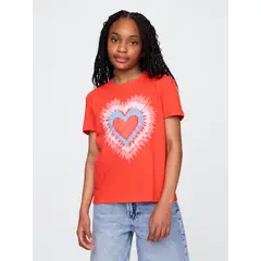 GAP - Polera Niña Heart V25 Manga Corta Rojo