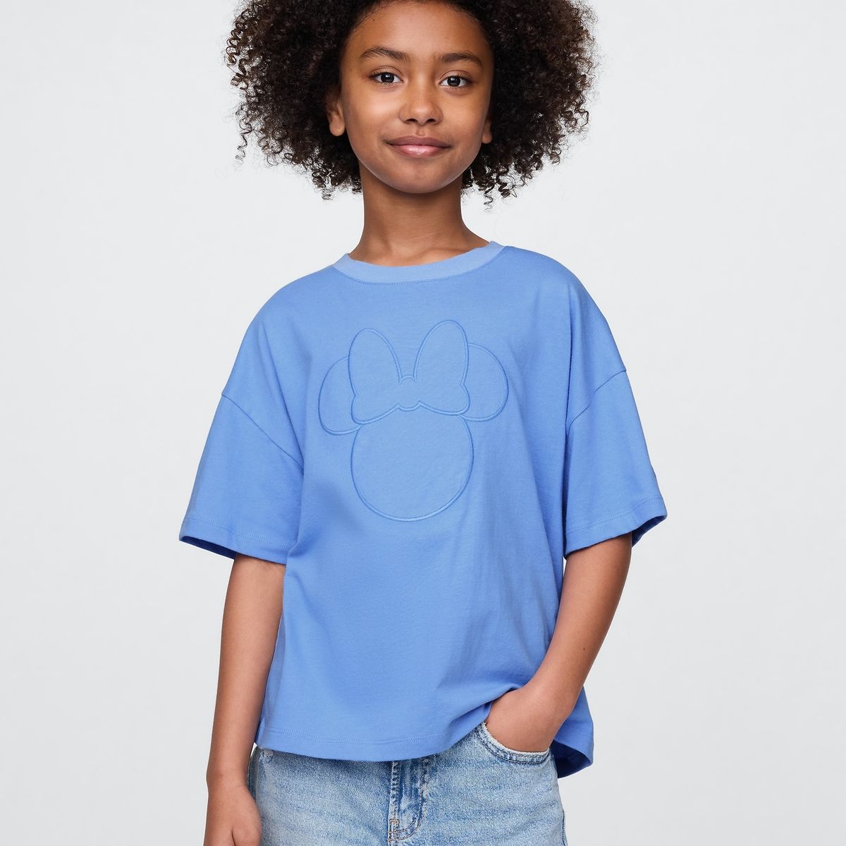 GAP - Polera Niña Minnie Manga Corta Azul Gap