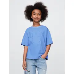 GAP - Polera Niña Minnie Manga Corta Azul