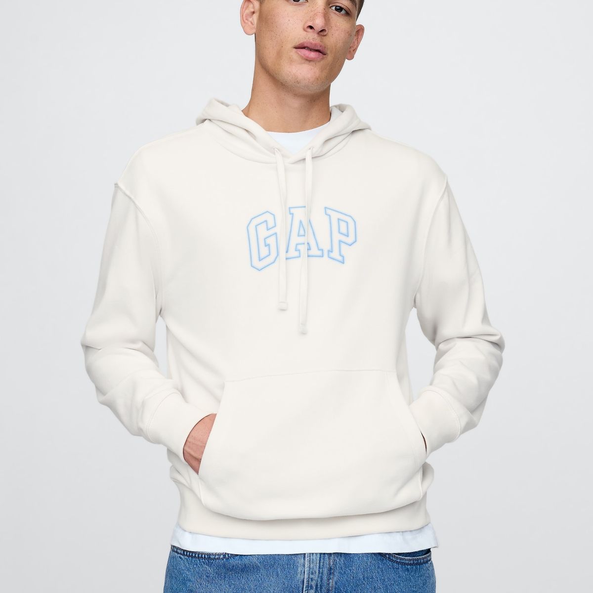 GAP - Polerón Hombre Logo Sin Cierre Blanco Gap