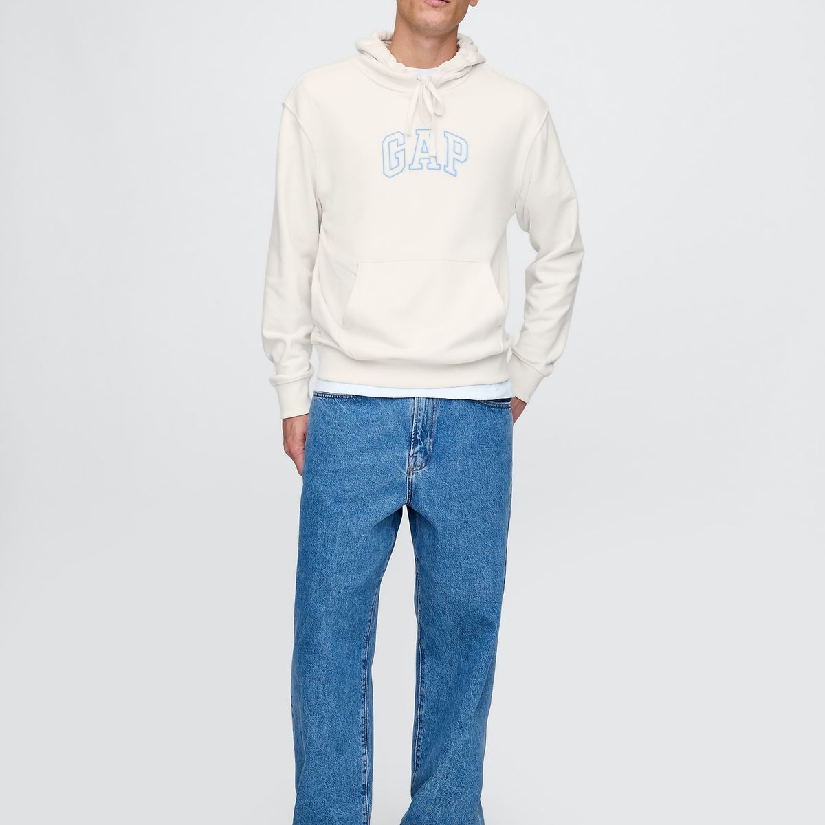 GAP - Polerón Hombre Logo Sin Cierre Blanco Gap