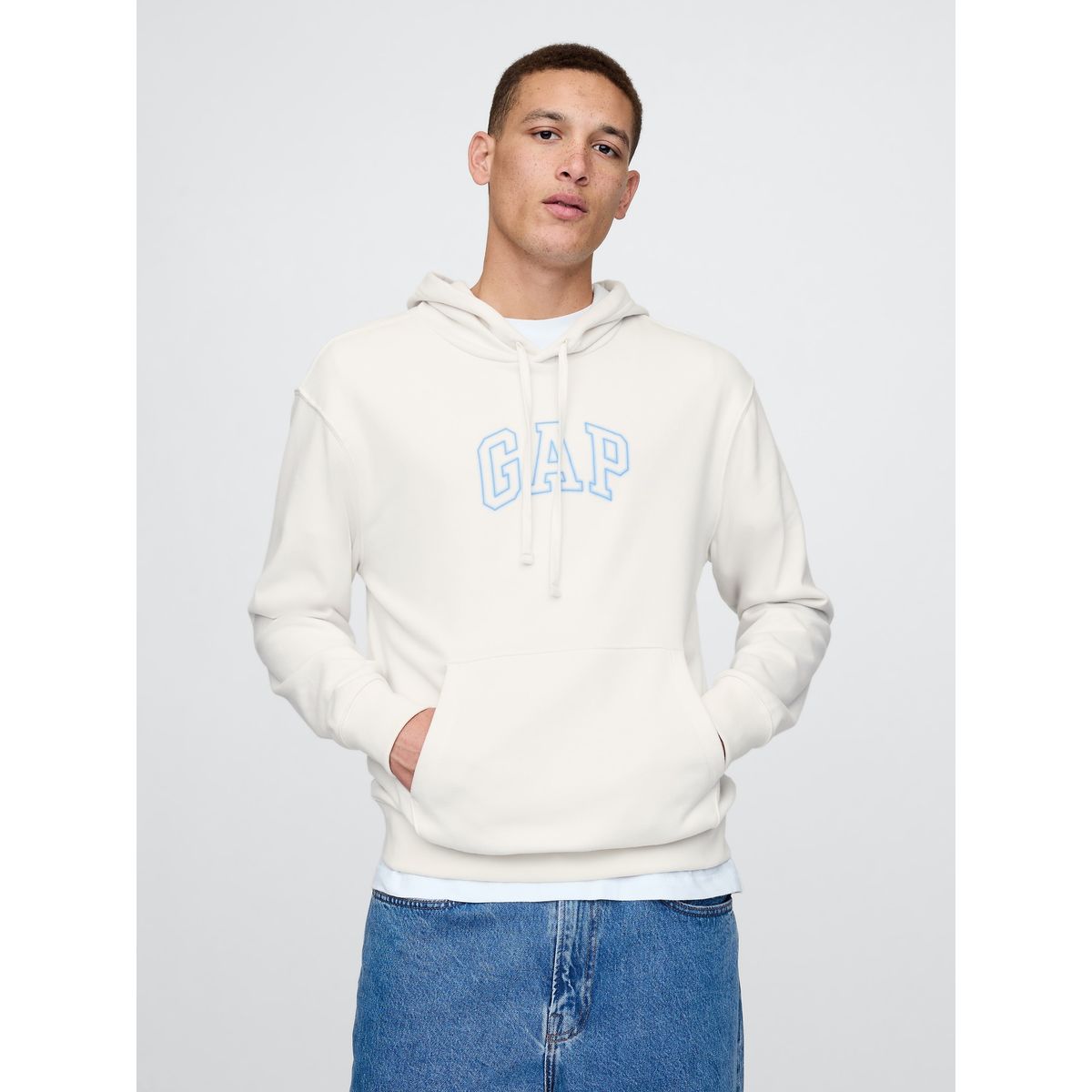 GAP - Polerón Hombre Logo Sin Cierre Blanco Gap