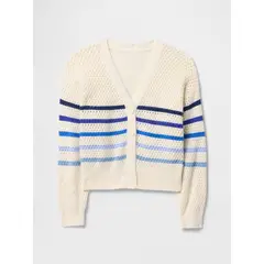GAP - Sweater Cárdigan Niña Crochet Multicolor