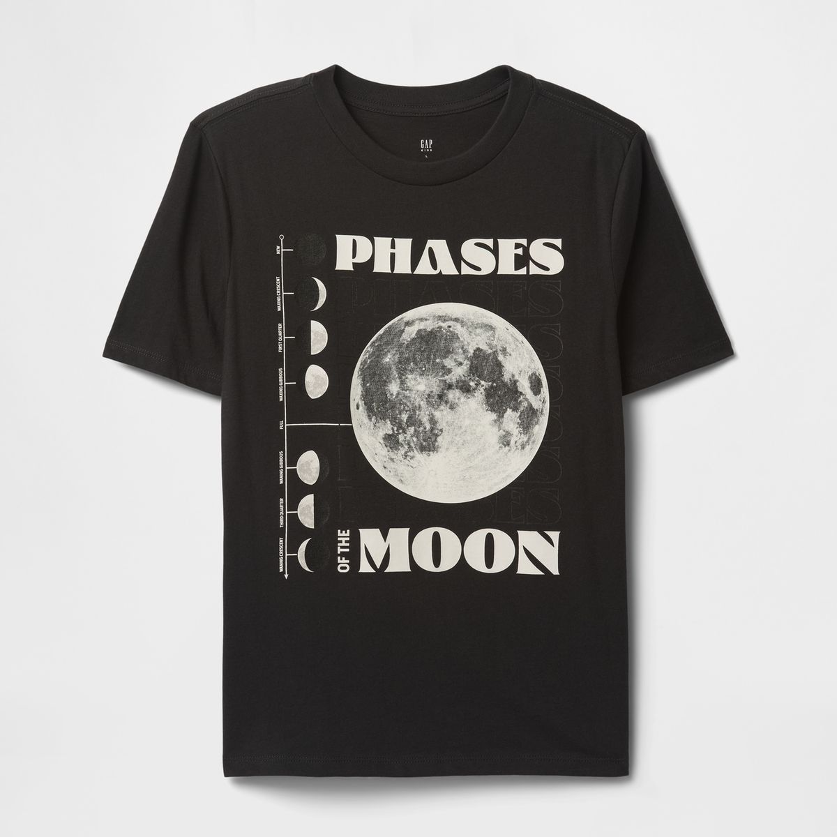 GAP - Polera Niño Moon Phases Manga Corta Negro Gap