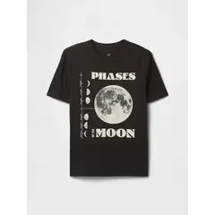 GAP - Polera Niño Moon Phases Manga Corta Negro