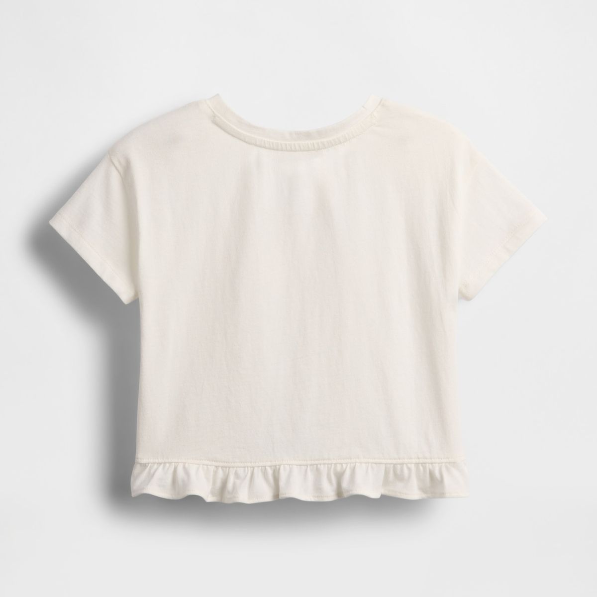 GAP - Polera Toddler Niña Logo Ruffle Manga Corta Blanco Gap