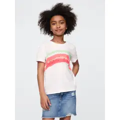GAP - Polera Niña Watermelo Manga Corta Blanco