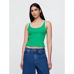 GAP - Polera Mujer Cropped Sin Manga Verde