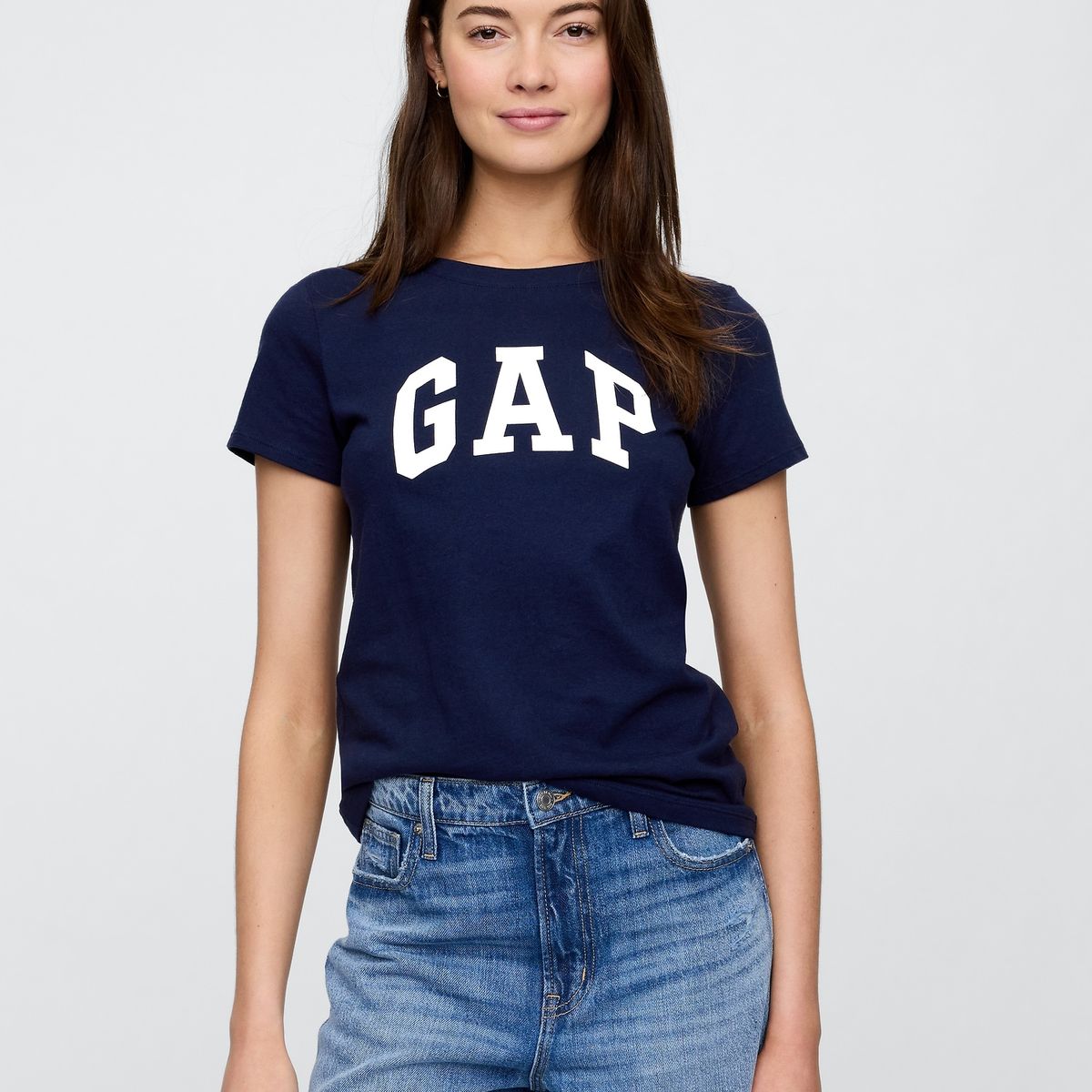 GAP - Pack 2 Poleras Mujer Gap Logo Manga Corta Azul Marino
