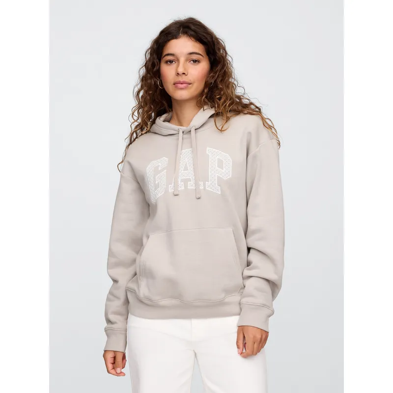 GAP - Polerón Mujer Logo Lace Sin Cierre Gris Gap