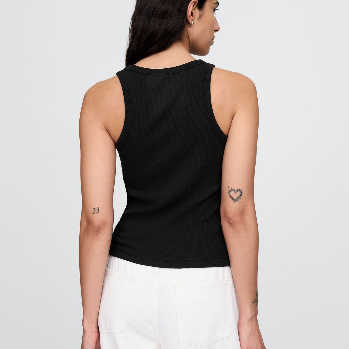 GAP - Polera Mujer Logo Halter Rib Sin Manga Negro Gap