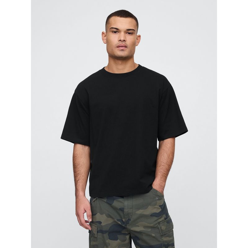 GAP - Polera Hombre Vintage Boxy Manga Corta Negro Gap