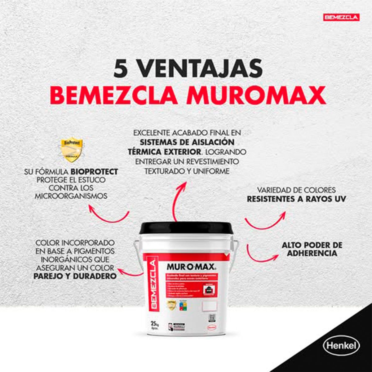 HENKEL - BEMEZCLA MUROMAX - Pintura Primer Blanca Tineta 25Kg