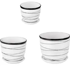 HOMEY - Pack De 3 Maceteros Con Plato, Modelos Marca